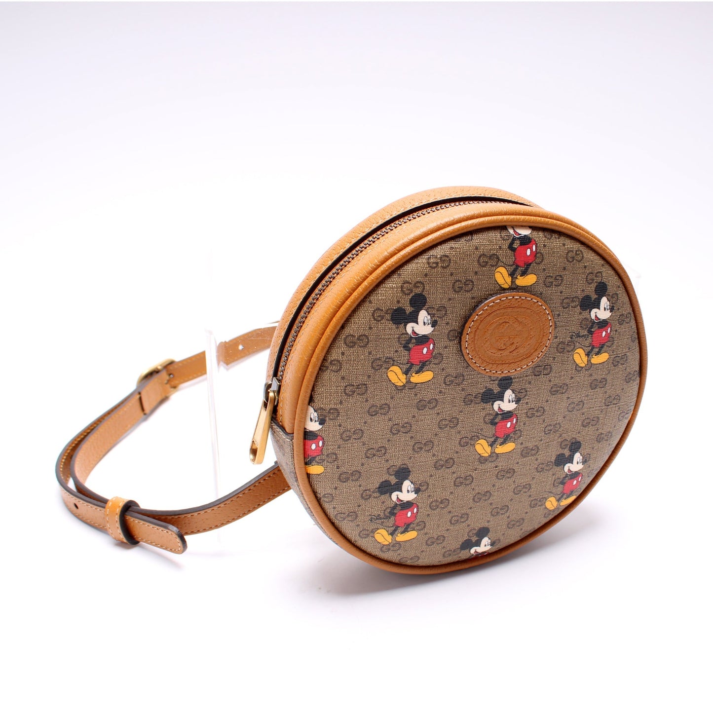 Gucci 603730 X Disney GG Supreme Mickey Mini Round Backpack Bag