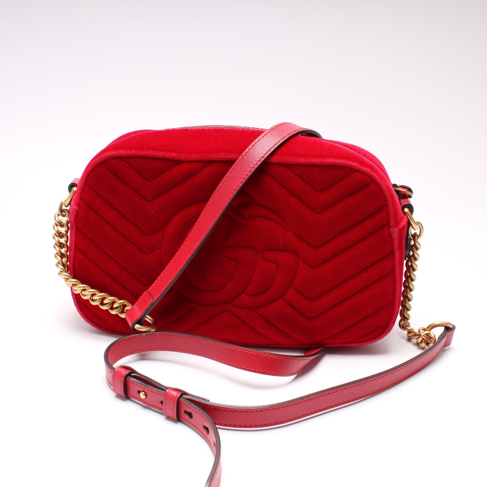 Gucci 447632 Marmont Small Velvet Camera Bag