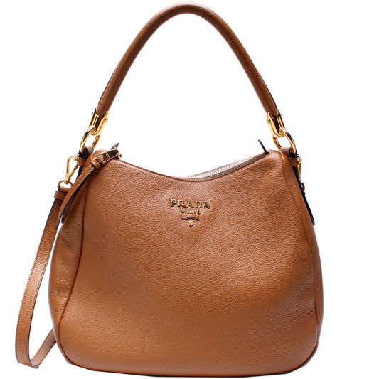 Prada 1BC089 Vitello Phenix Hobo Bag