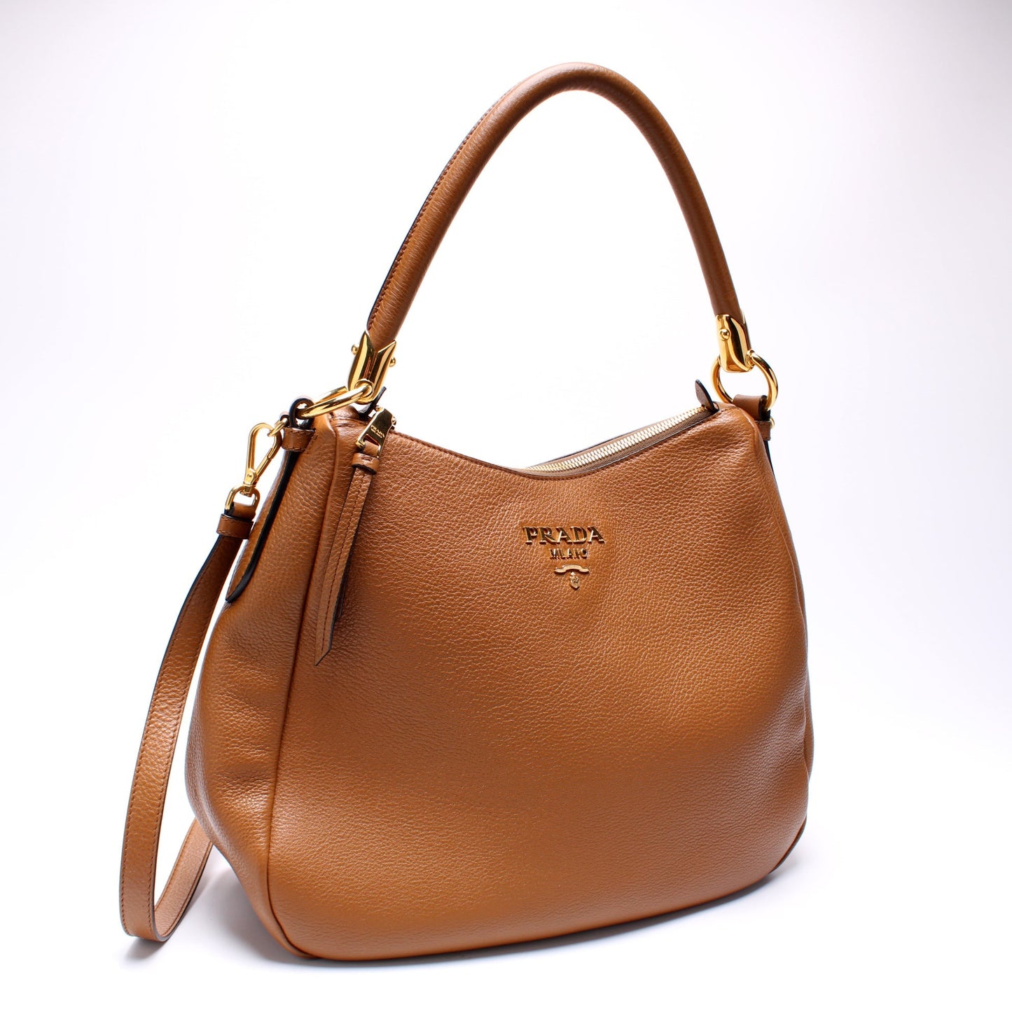 Prada 1BC089 Vitello Phenix Hobo Bag