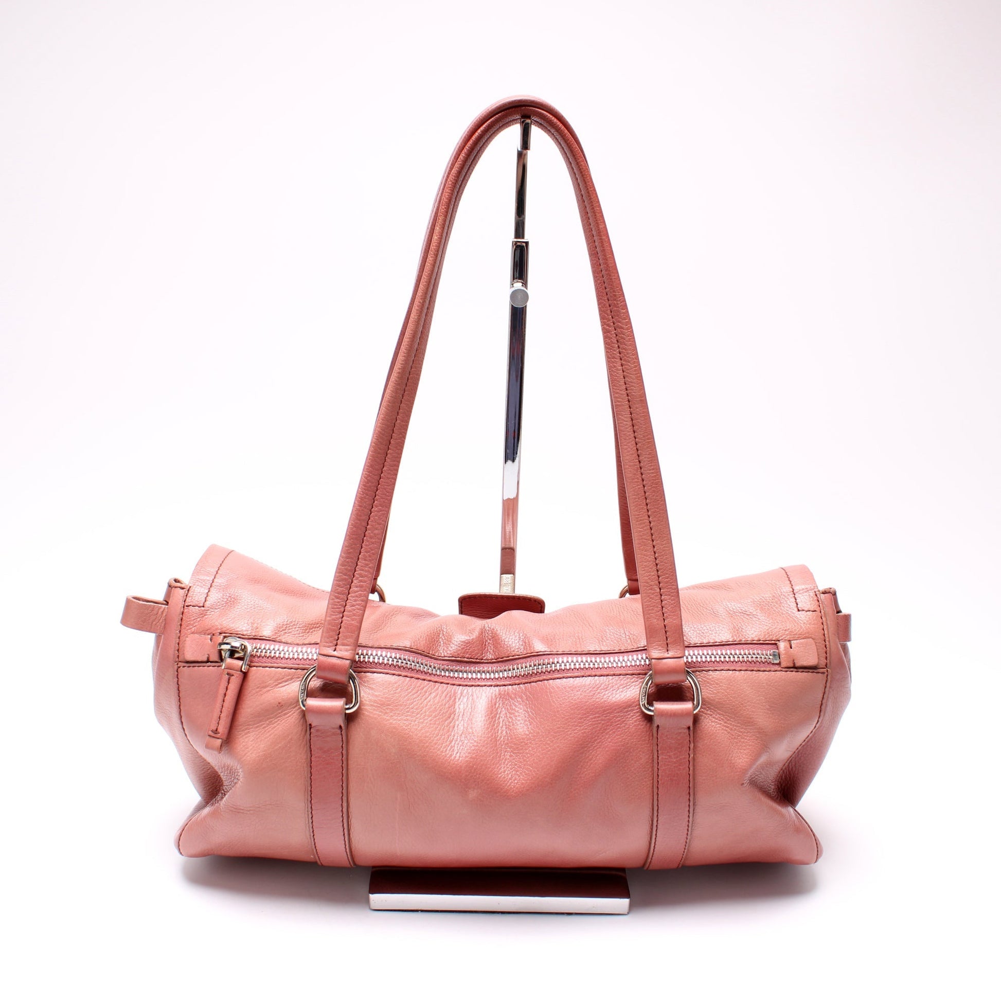 Prada Easy Foldover Pushlock Satchel Calfskin Bag