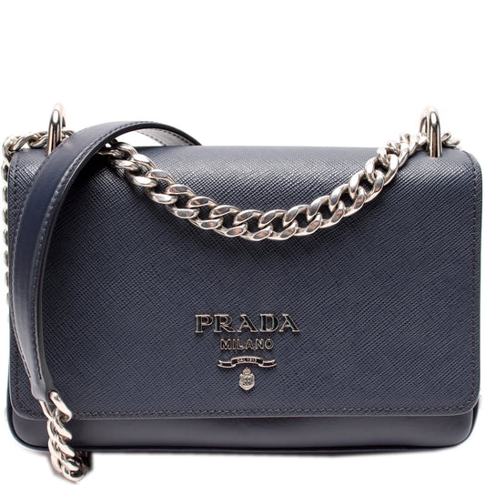 Prada Pattina Soft Calfskin And Saffiano Bag