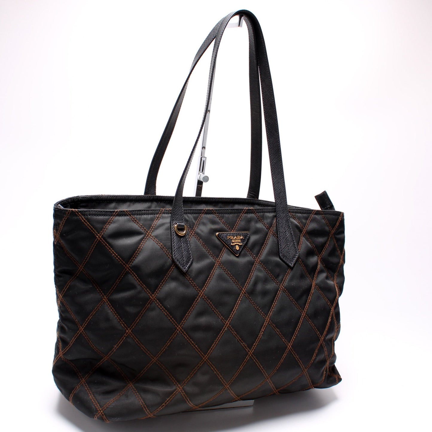 Prada Stitched Nylon Tote Bag