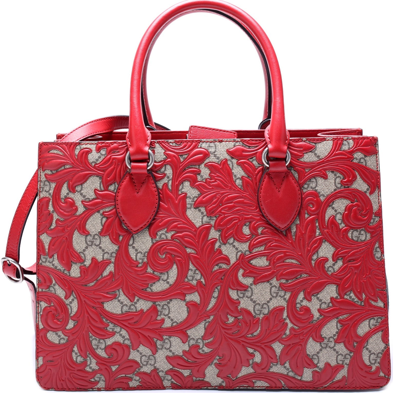 Gucci 409531 GG Supreme Arabesque Top Handle Tote Bag