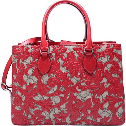 Gucci 409531 GG Supreme Arabesque Top Handle Tote Bag