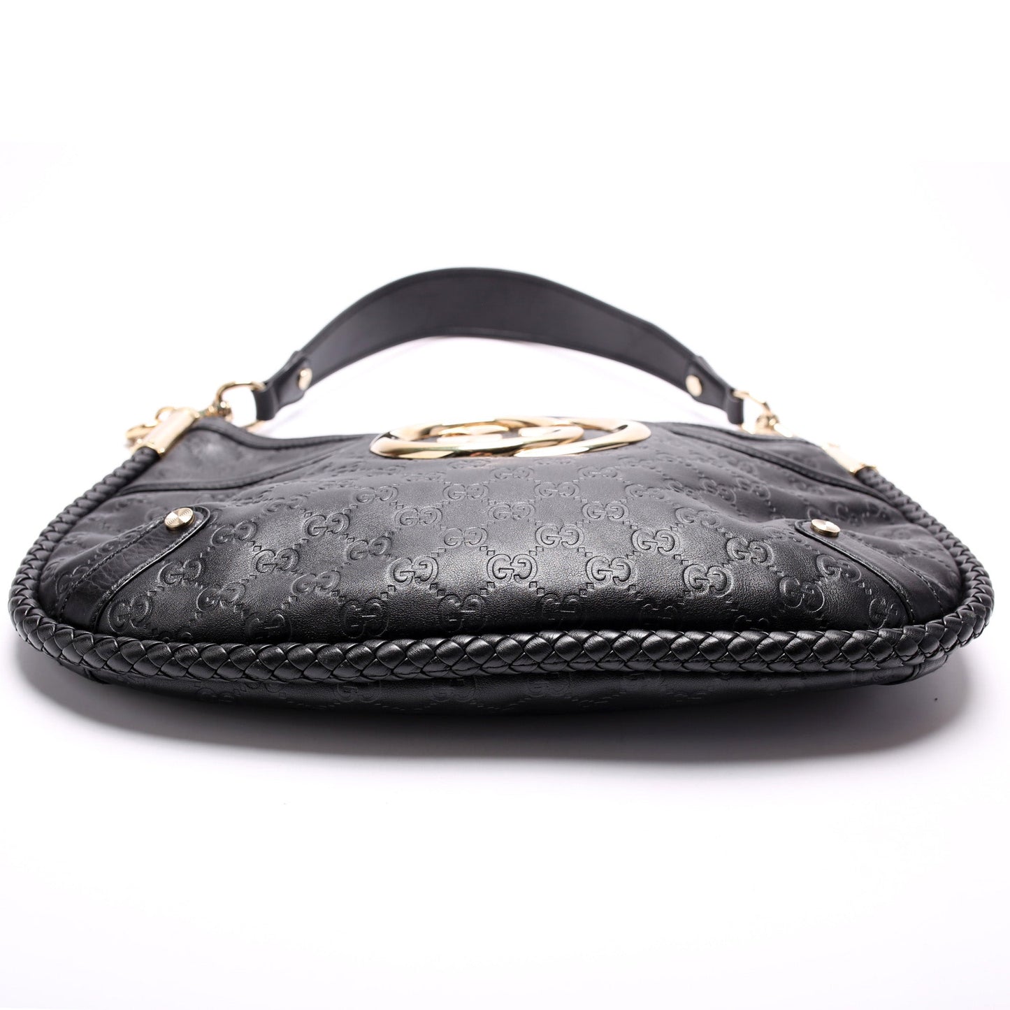 Gucci 167734 GG Leather Britt Medium Shoulder Bag