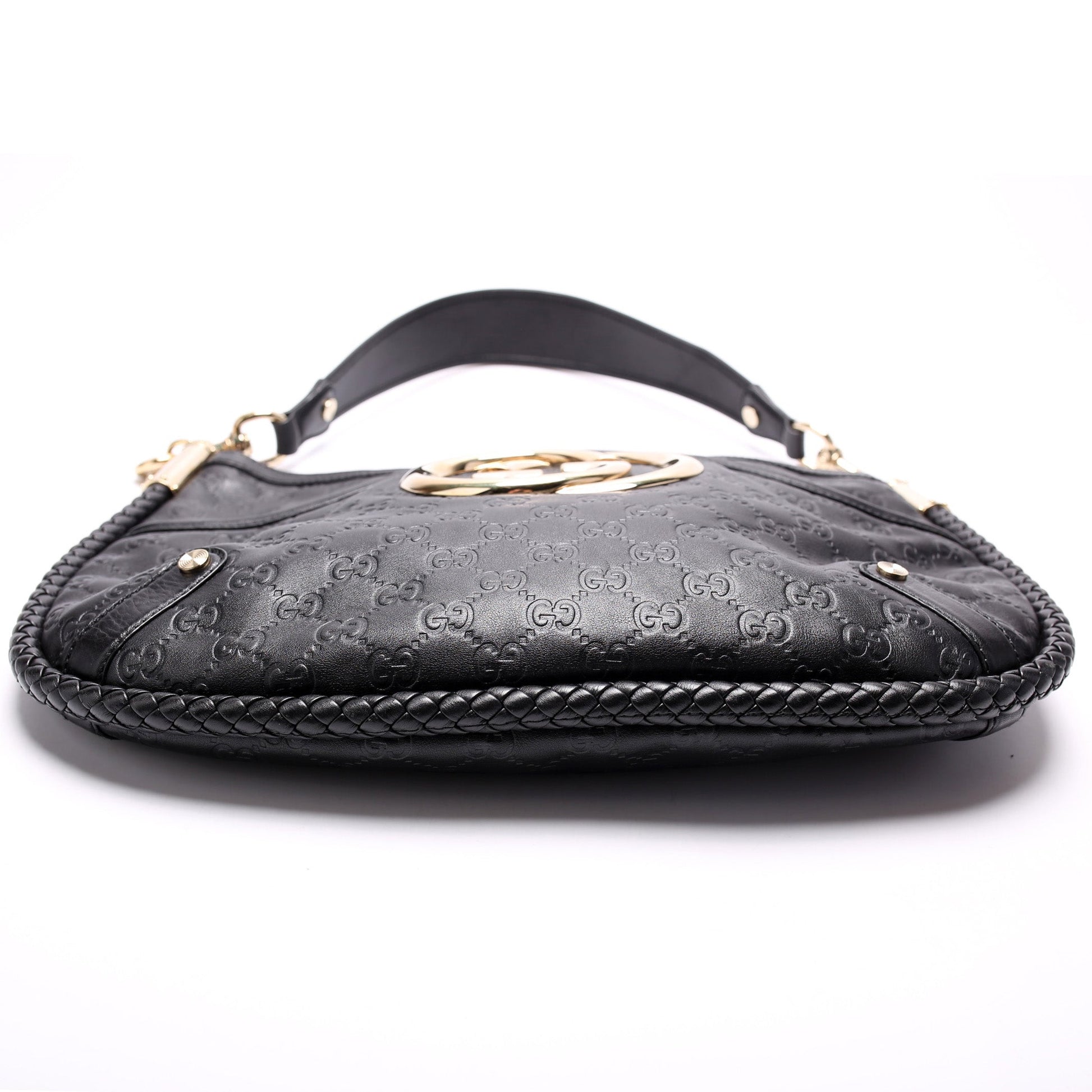 Gucci 167734 GG Leather Britt Medium Shoulder Bag