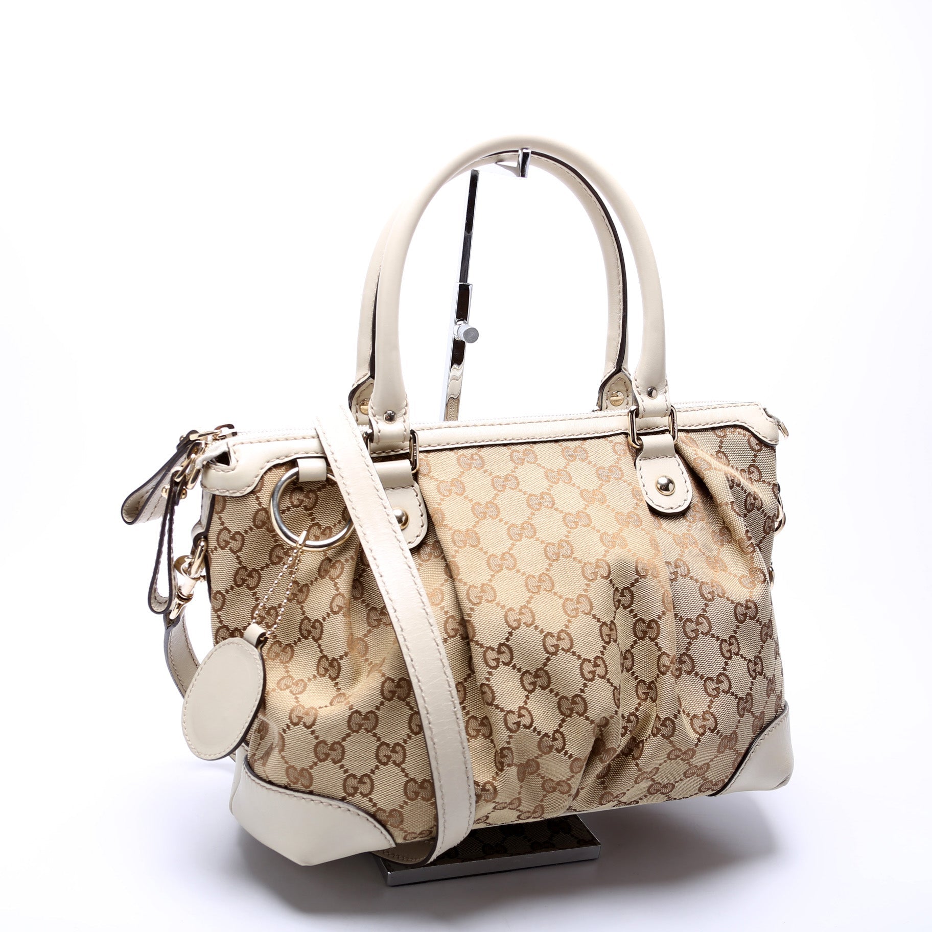 Gucci 247902 GG Canvas Sukey Satchel Bag