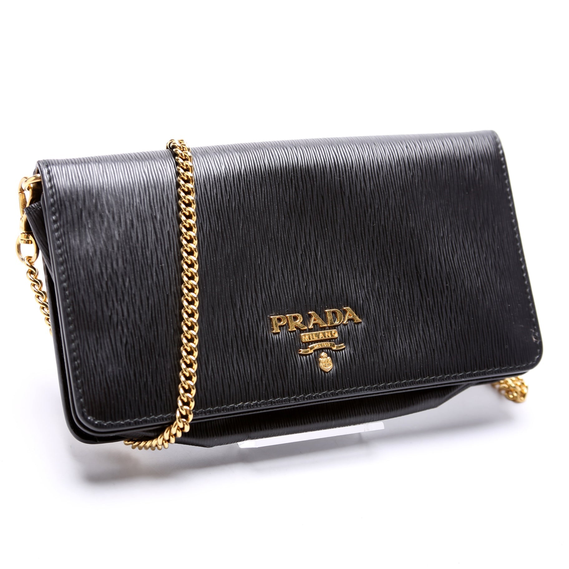 Prada Vitello Move Oro Chain Wallet Bag