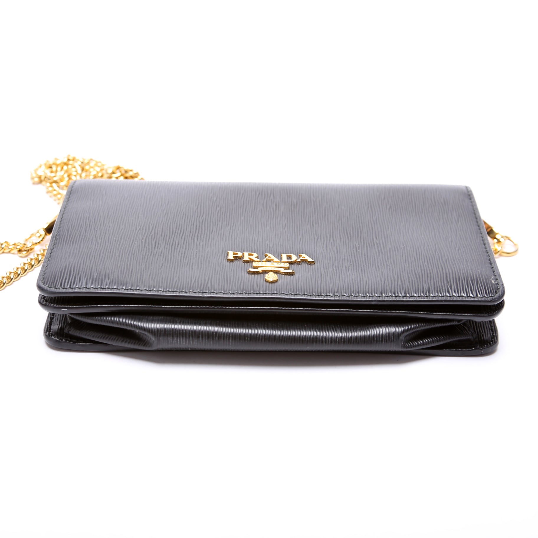 Prada Vitello Move Oro Chain Wallet Bag