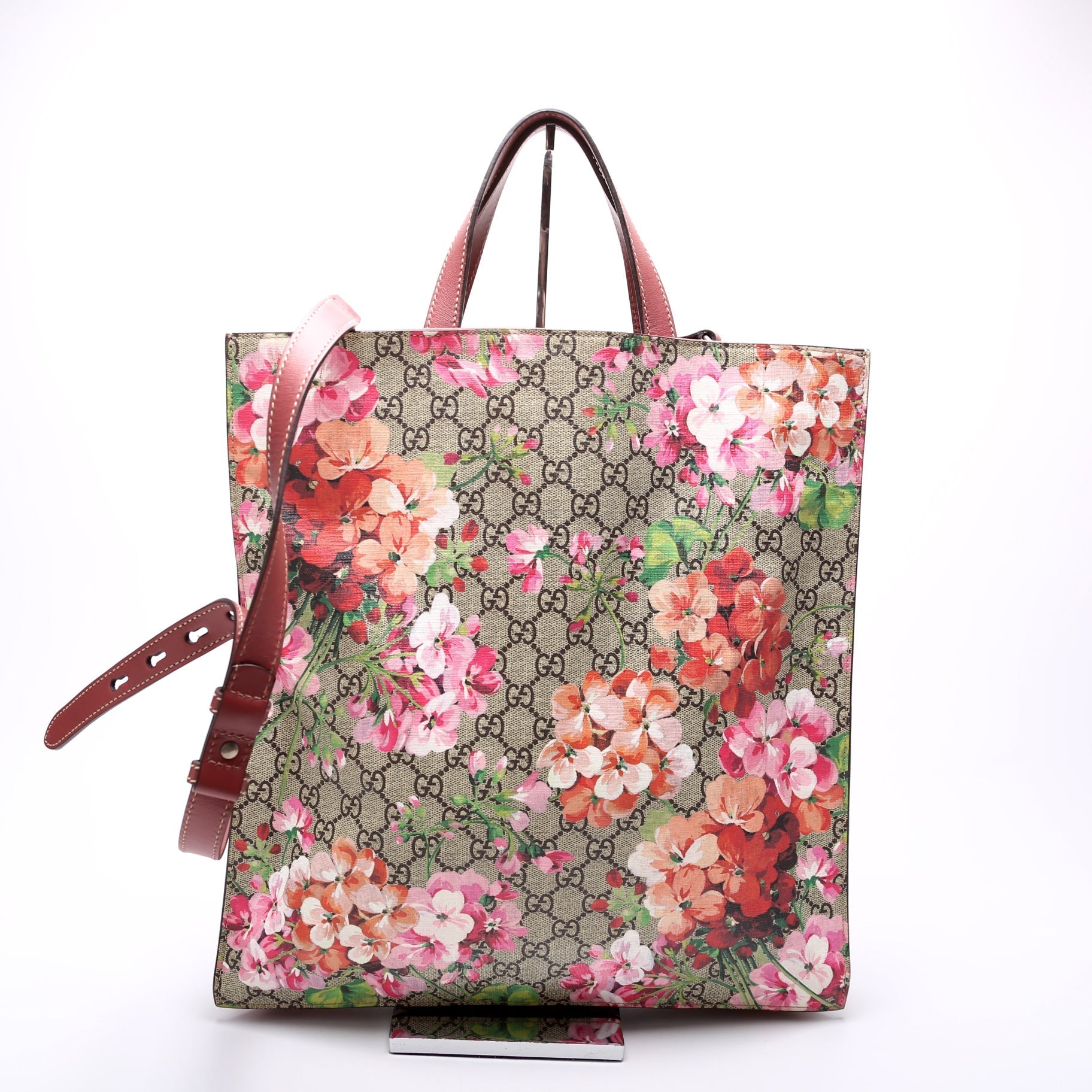 Gucci 450950 Soft GG Supreme Blooms Vertical Tote Bag