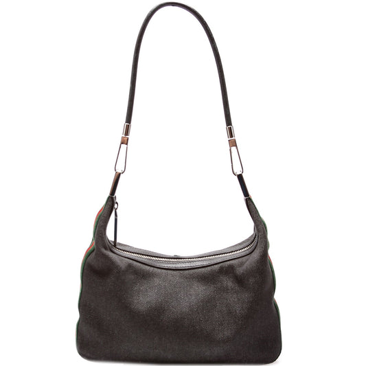 Gucci 01233 Canvas Web Clasp Hobo Bag