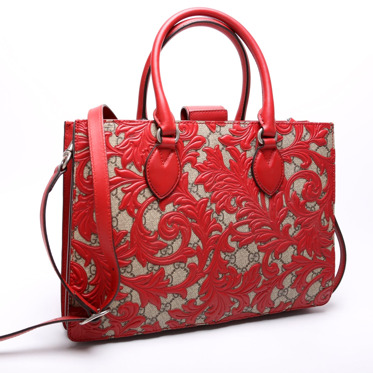 Gucci 409531 GG Supreme Arabesque Top Handle Tote Bag