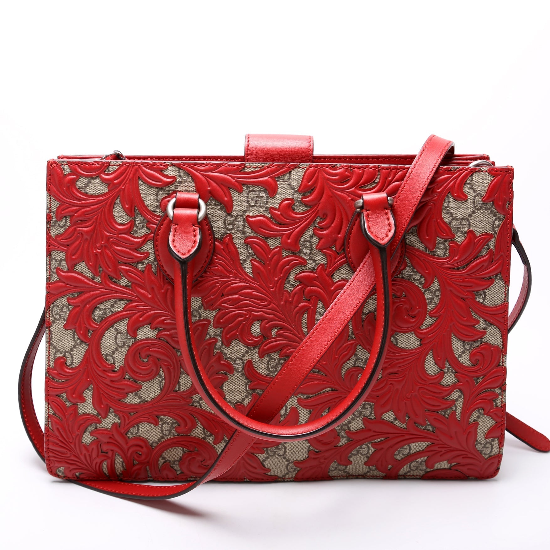 Gucci 409531 GG Supreme Arabesque Top Handle Tote Bag
