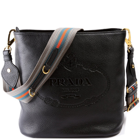Prada 1BR057 Vitello Phenix Bucket Bag