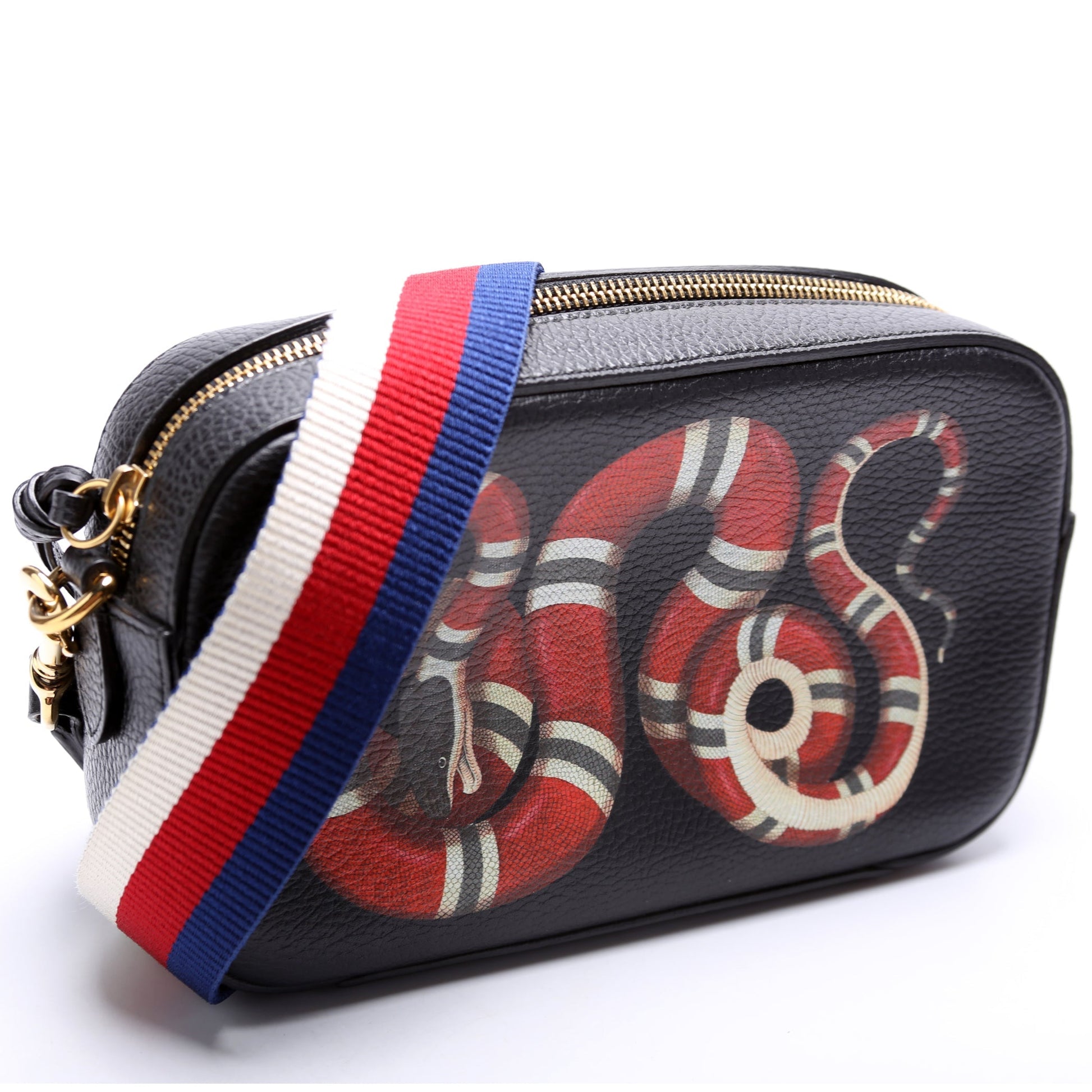Gucci 461461 Leather Snake Messenger Bag