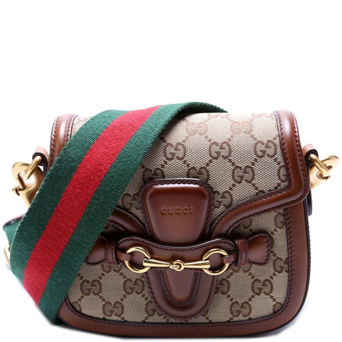 Gucci 384821 GG Canvas Lady Web Small Shoulder Bag