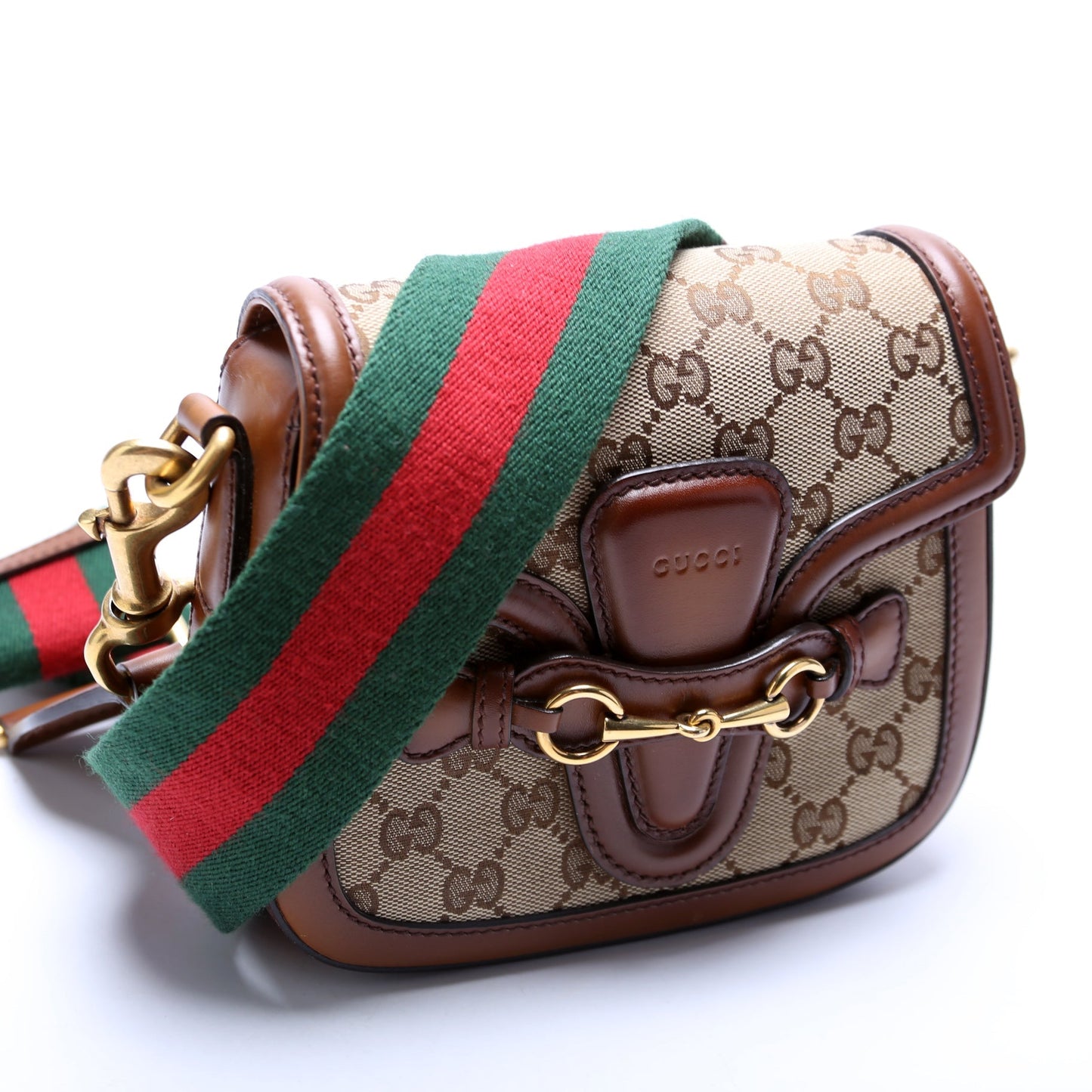 Gucci 384821 GG Canvas Lady Web Small Shoulder Bag