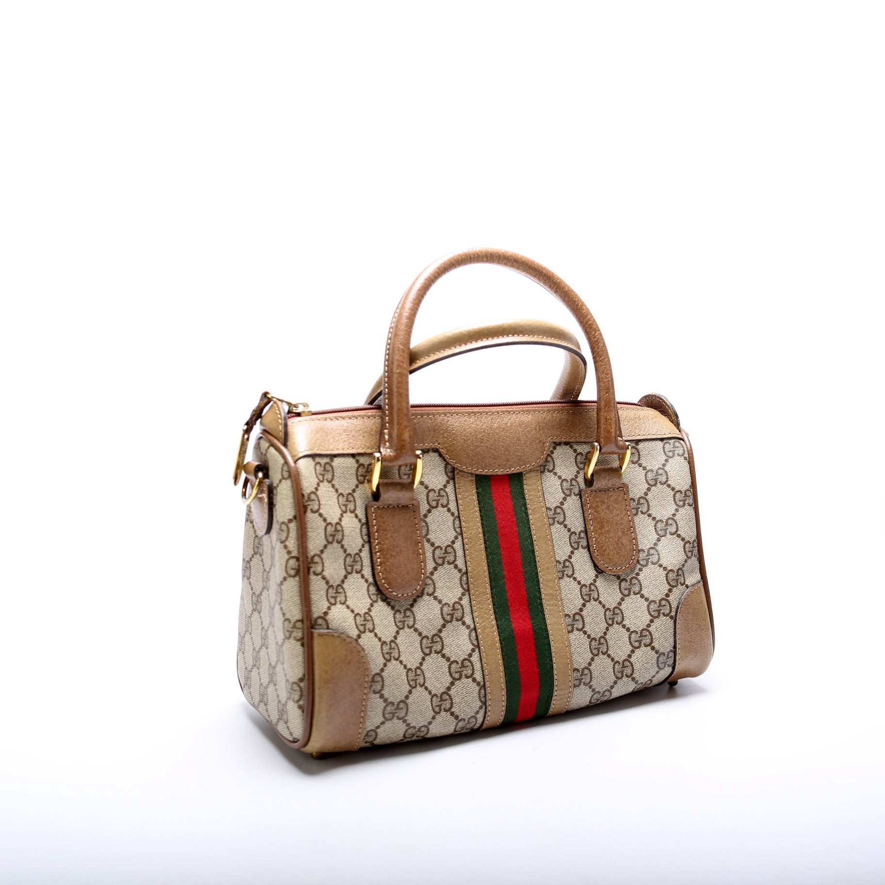 Gucci GG Supreme Web Boston Bag
