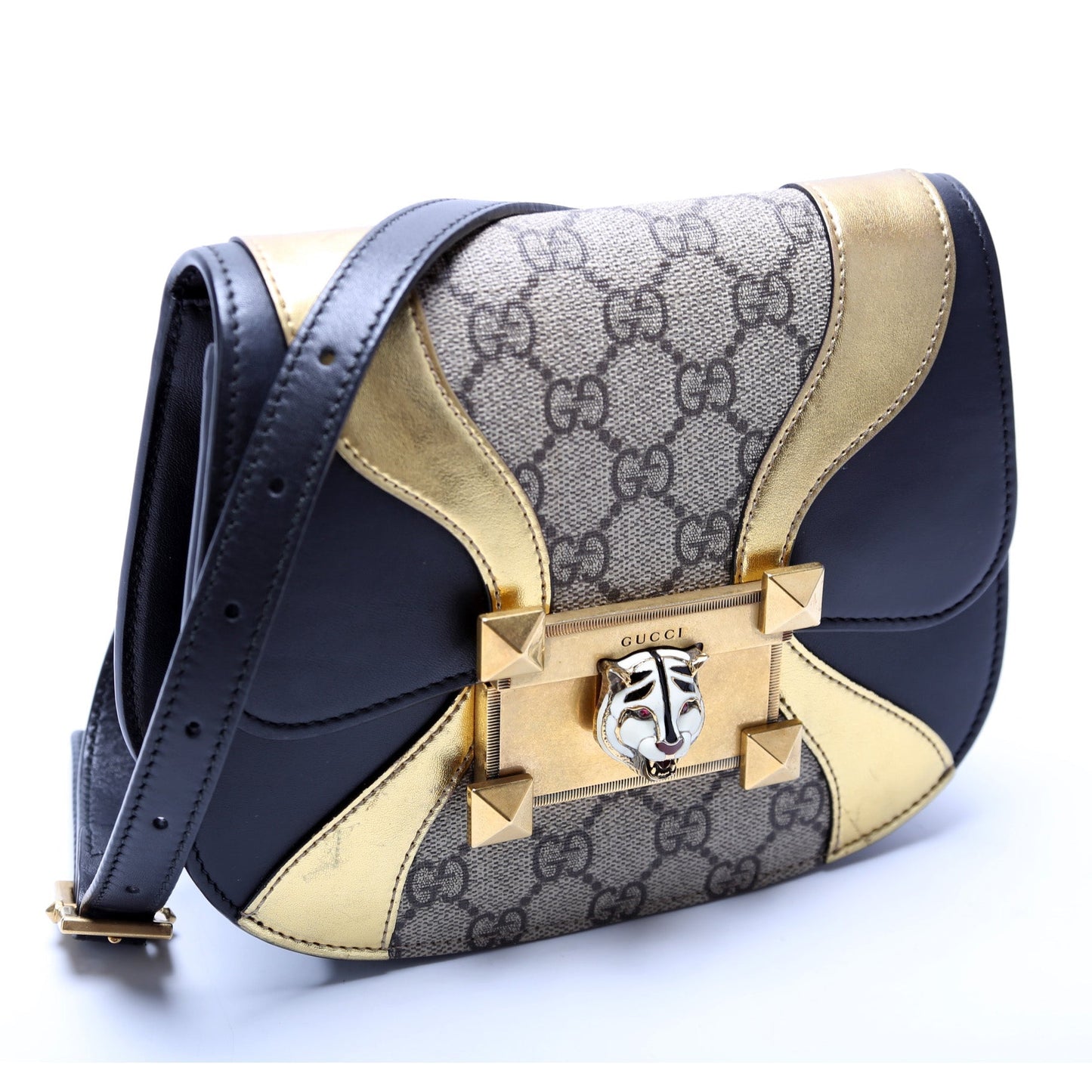 Gucci 500781 GG Supreme Calfskin Osiride Shoulder Bag