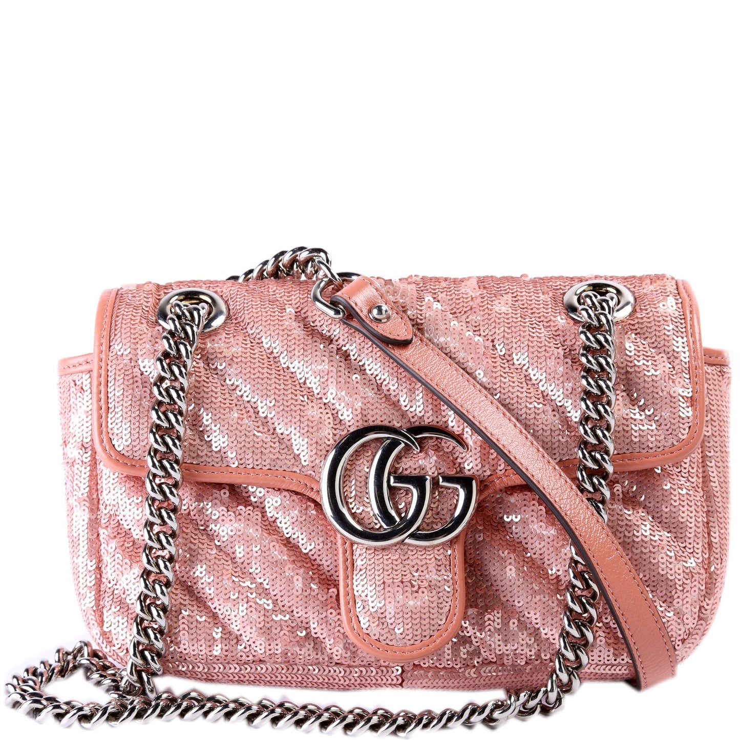 Gucci 446744 Marmont Sequin Shoulder Mini Flap Bag