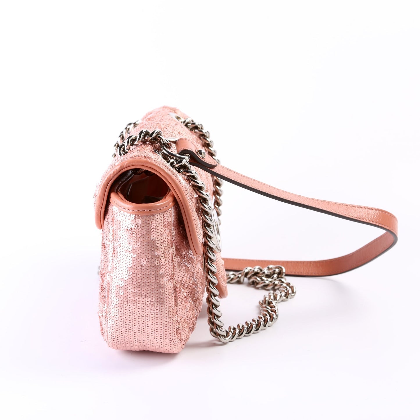 Gucci 446744 Marmont Sequin Shoulder Mini Flap Bag