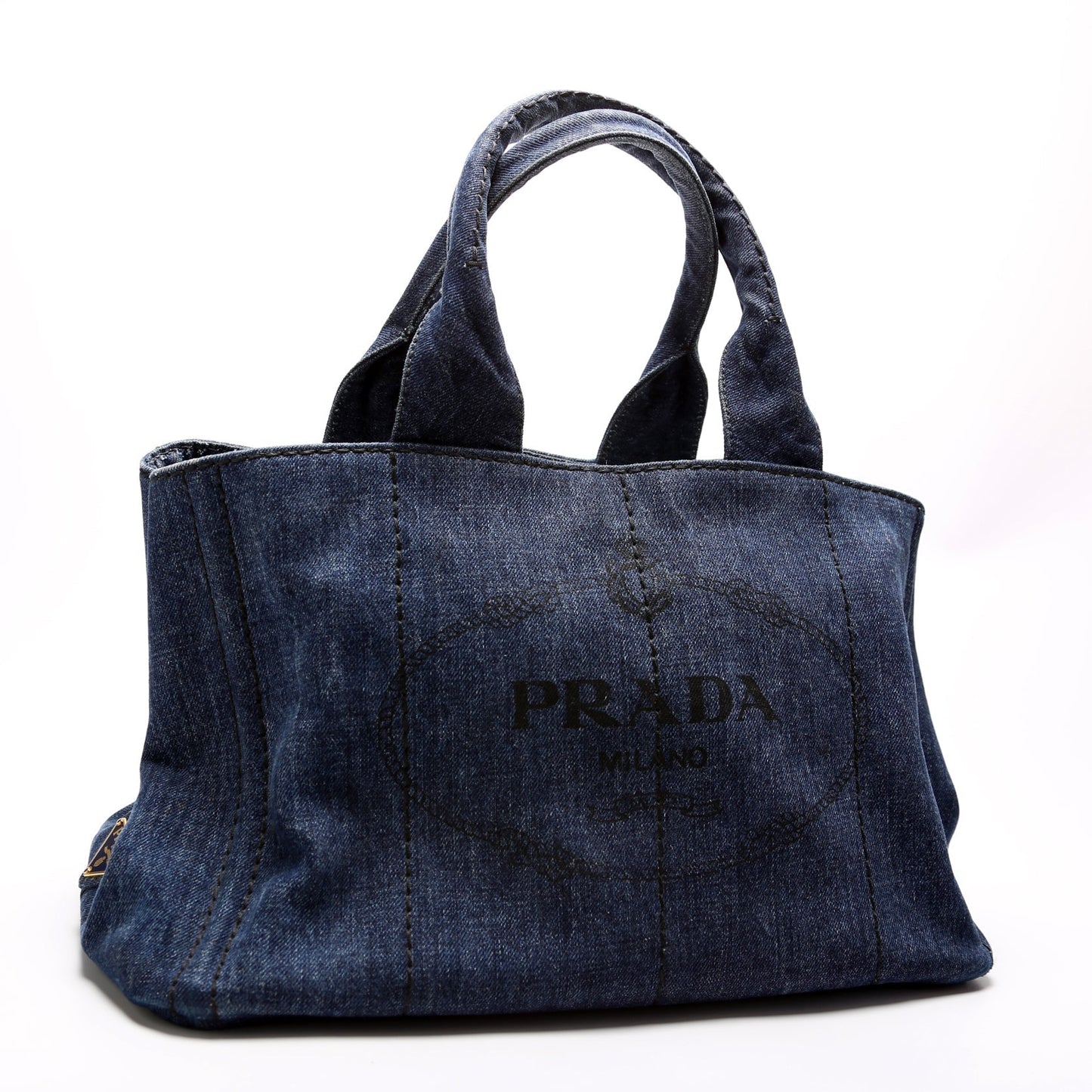 Prada Canapa Denim Canvas Large Tote Bag - Style 2