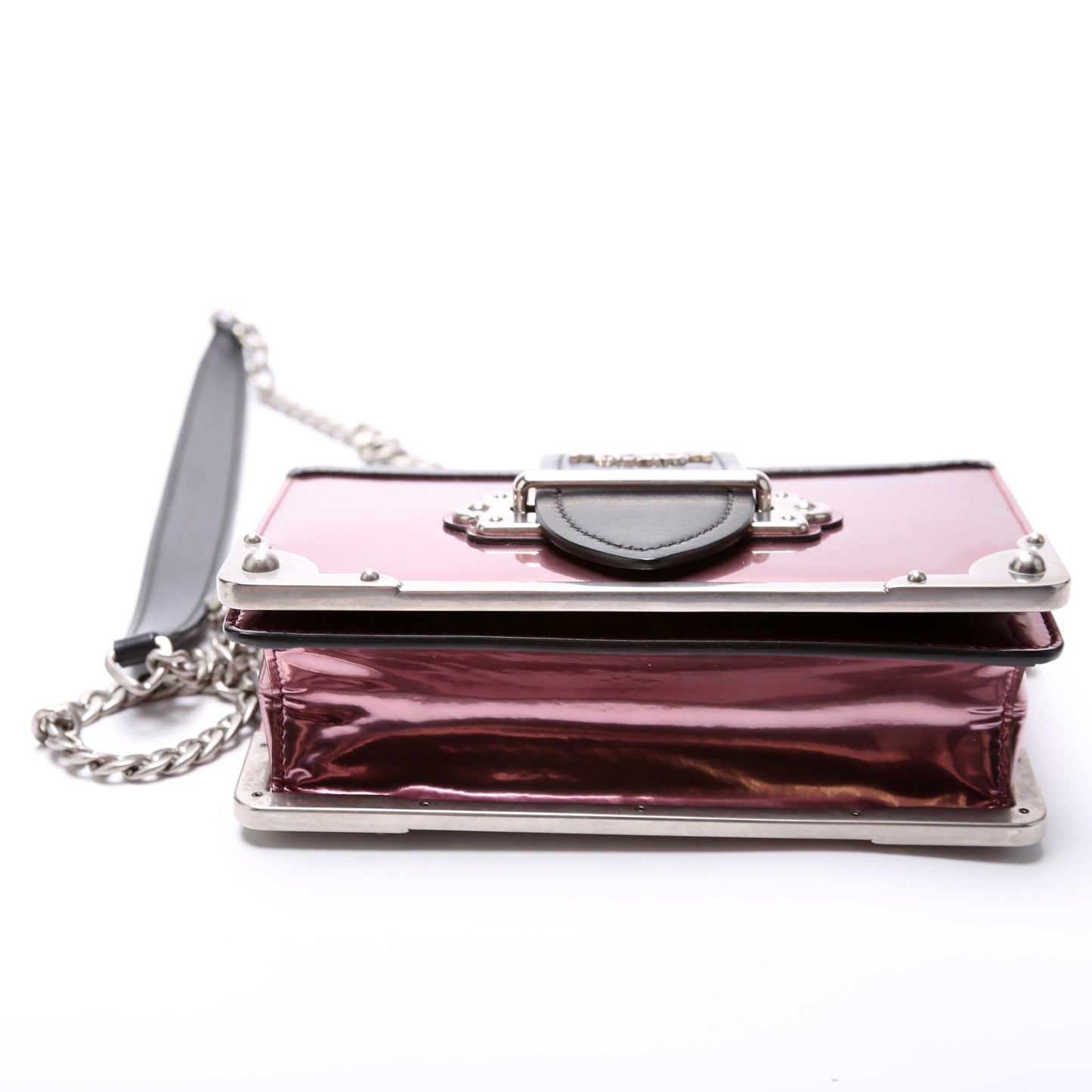 Prada Saffiano/Metallic Vitello Cahier Chain Crossbody Bag