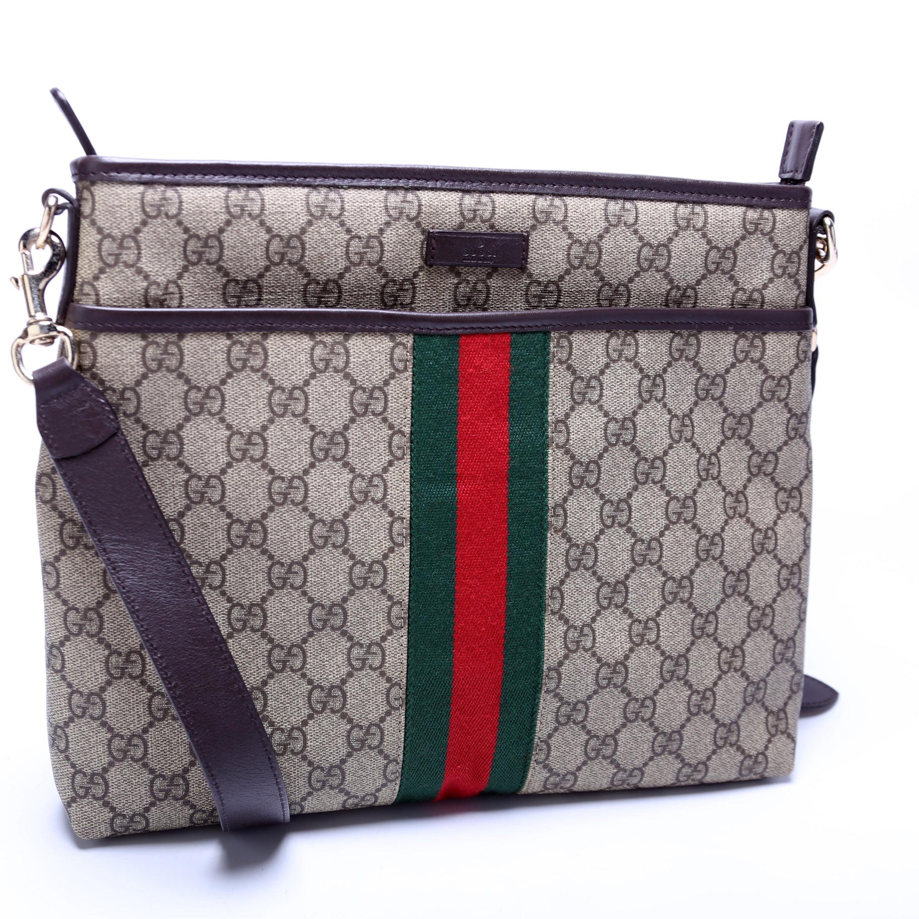 Gucci 388926 GG Supreme Flat Messenger Bag