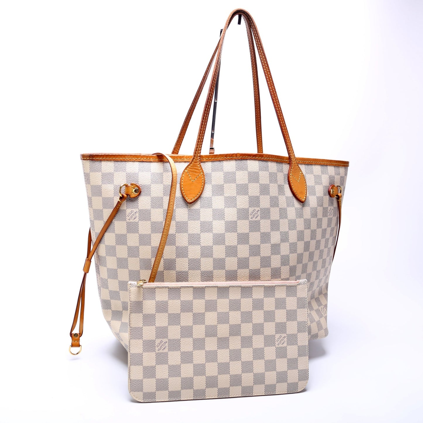 Louis Vuitton Neverfull W/ Wallet MM Damer Azur