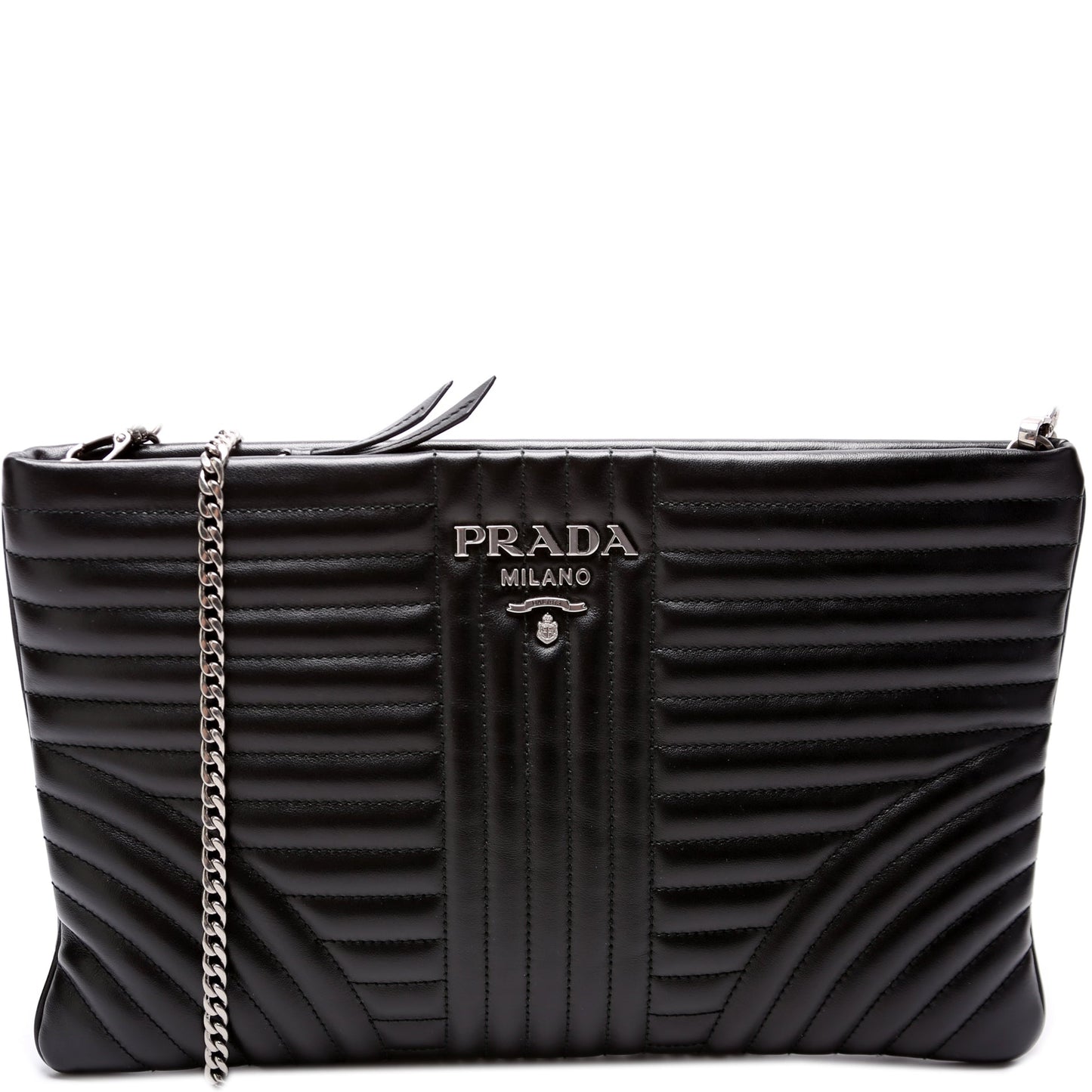 Prada Soft Calfskin Diagramme Clutch with Chain 1BF087 Bag