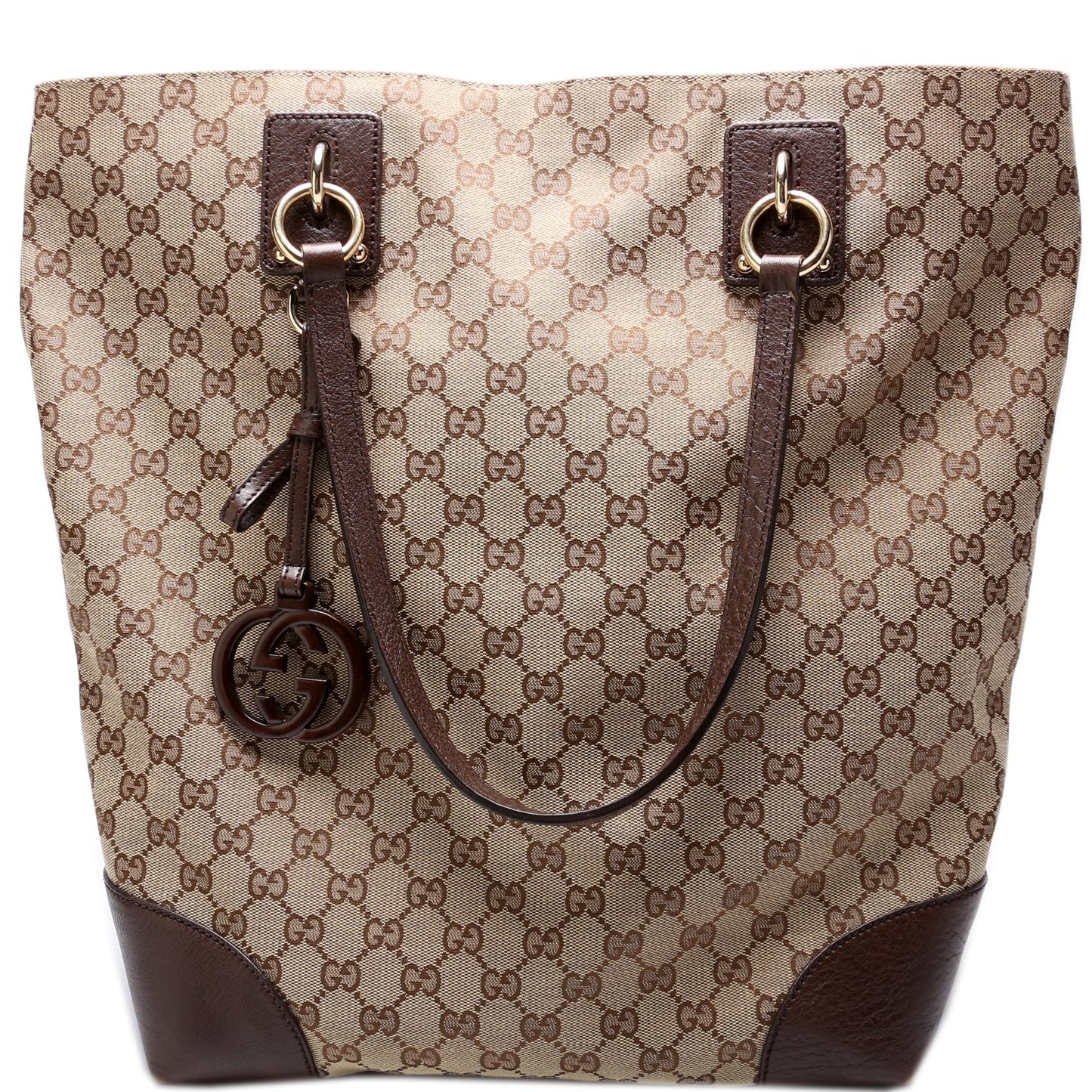 Gucci 247236 GG Canvas Large Charm Tote Bag