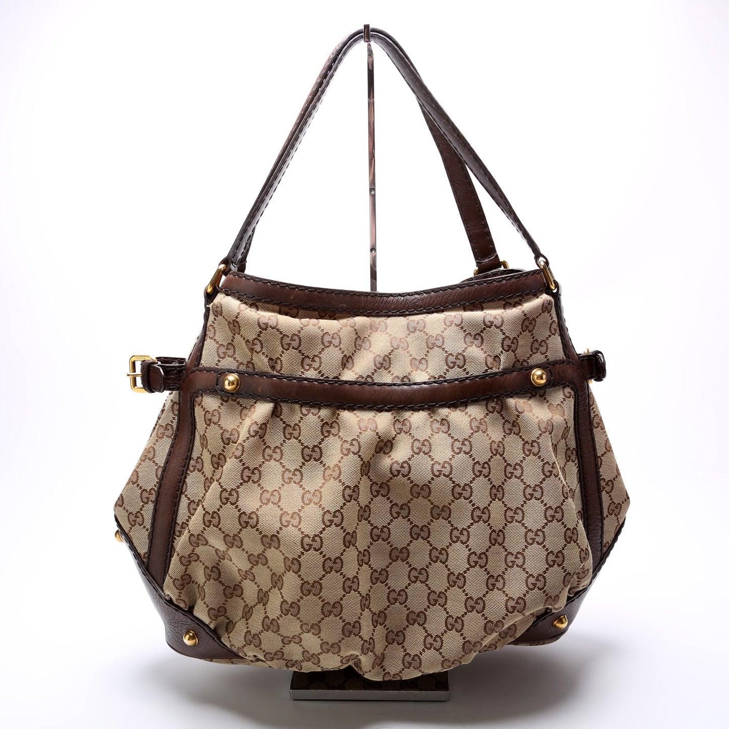 Gucci 203546 GG Canvas Jockey Medium Tote Bag