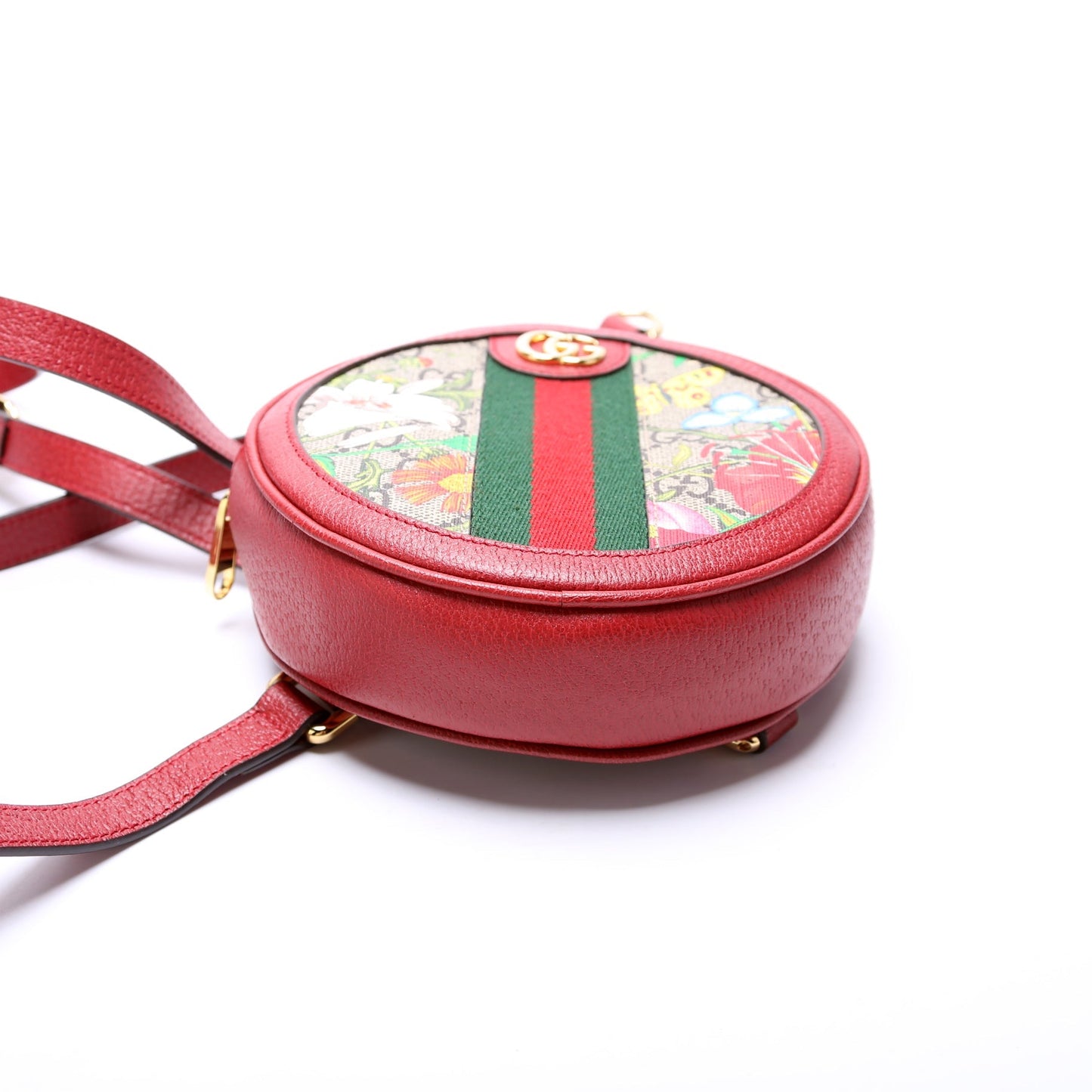 Gucci 598661 Ophidia Web Mini Flora Round Backpack Bag