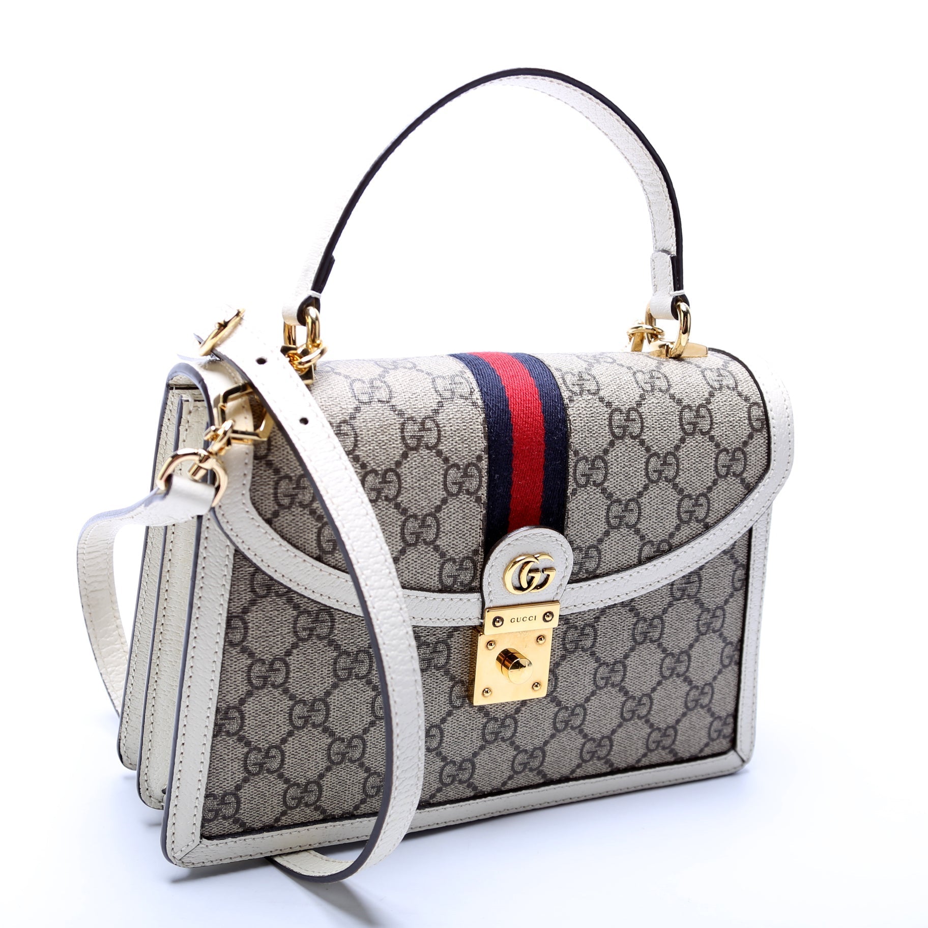 Gucci Leather Canvas Shoulder Bag