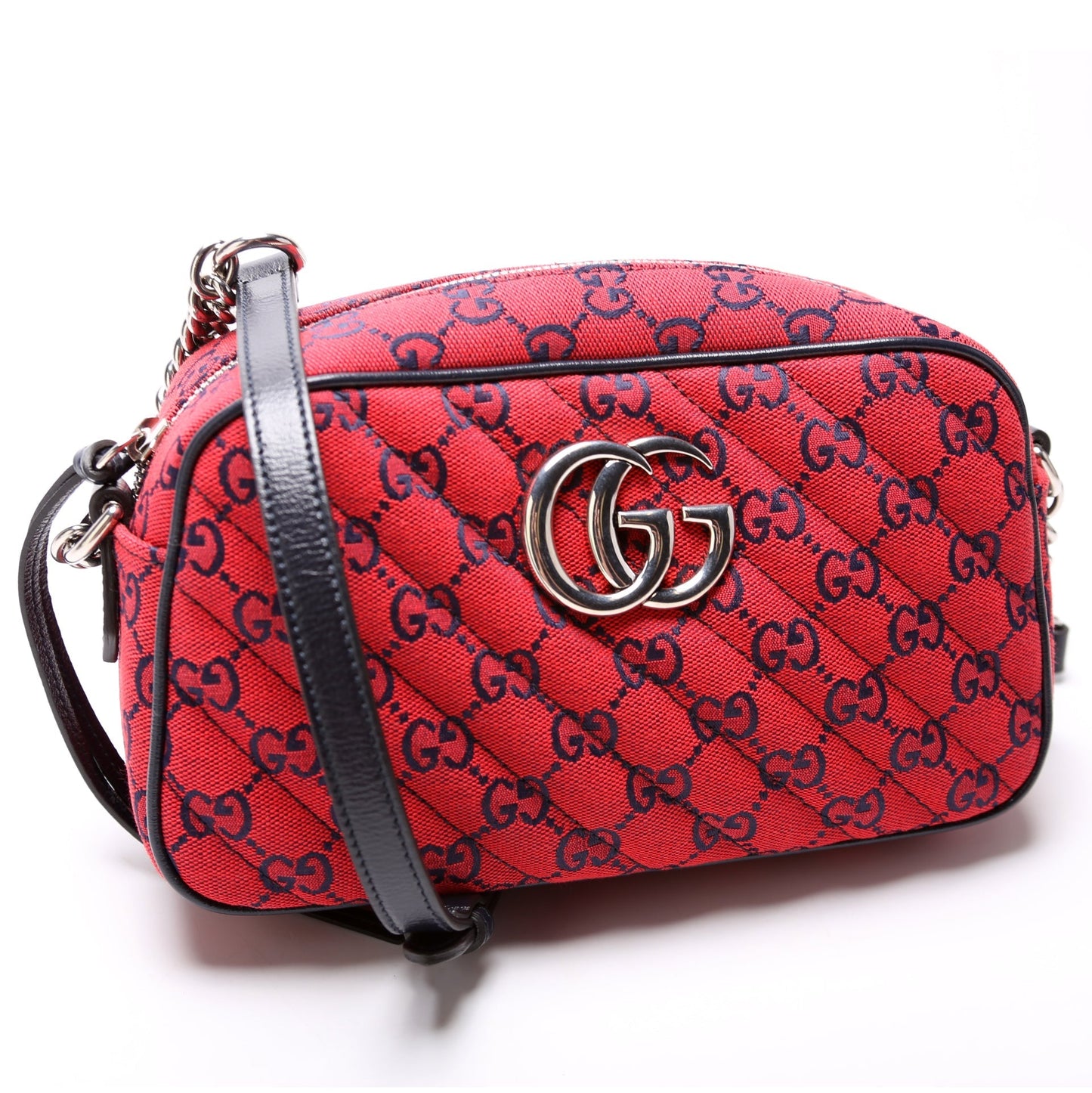 Gucci 447632 Marmont Small Multicolor Canvas Camera Bag