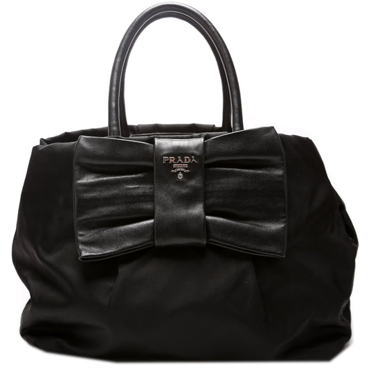 Prada Fiocco Bow Nylon Satchel Bag