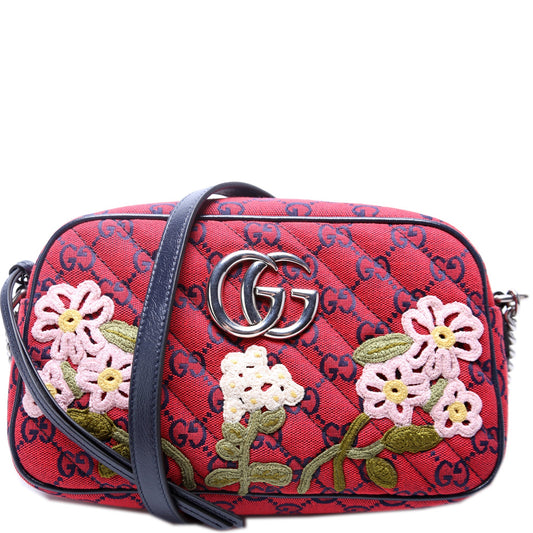 Gucci Marmont Small Camera Multicolor Embroidered Canvas 447632 Bag
