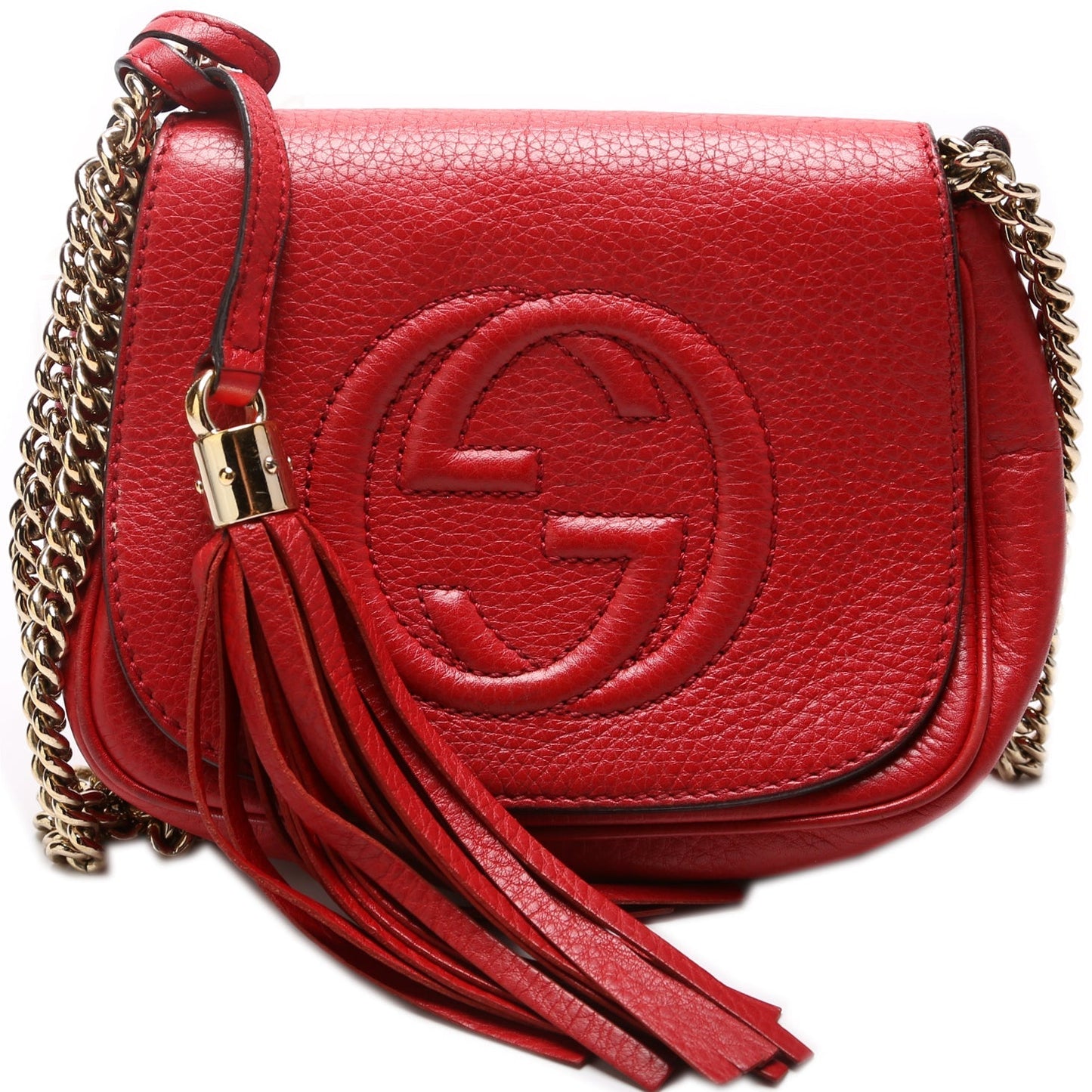 Gucci 323190 Soho Chain Tassel Flap Small Bag