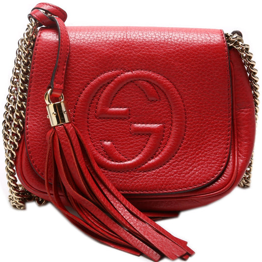 Gucci 323190 Soho Chain Tassel Flap Small Bag