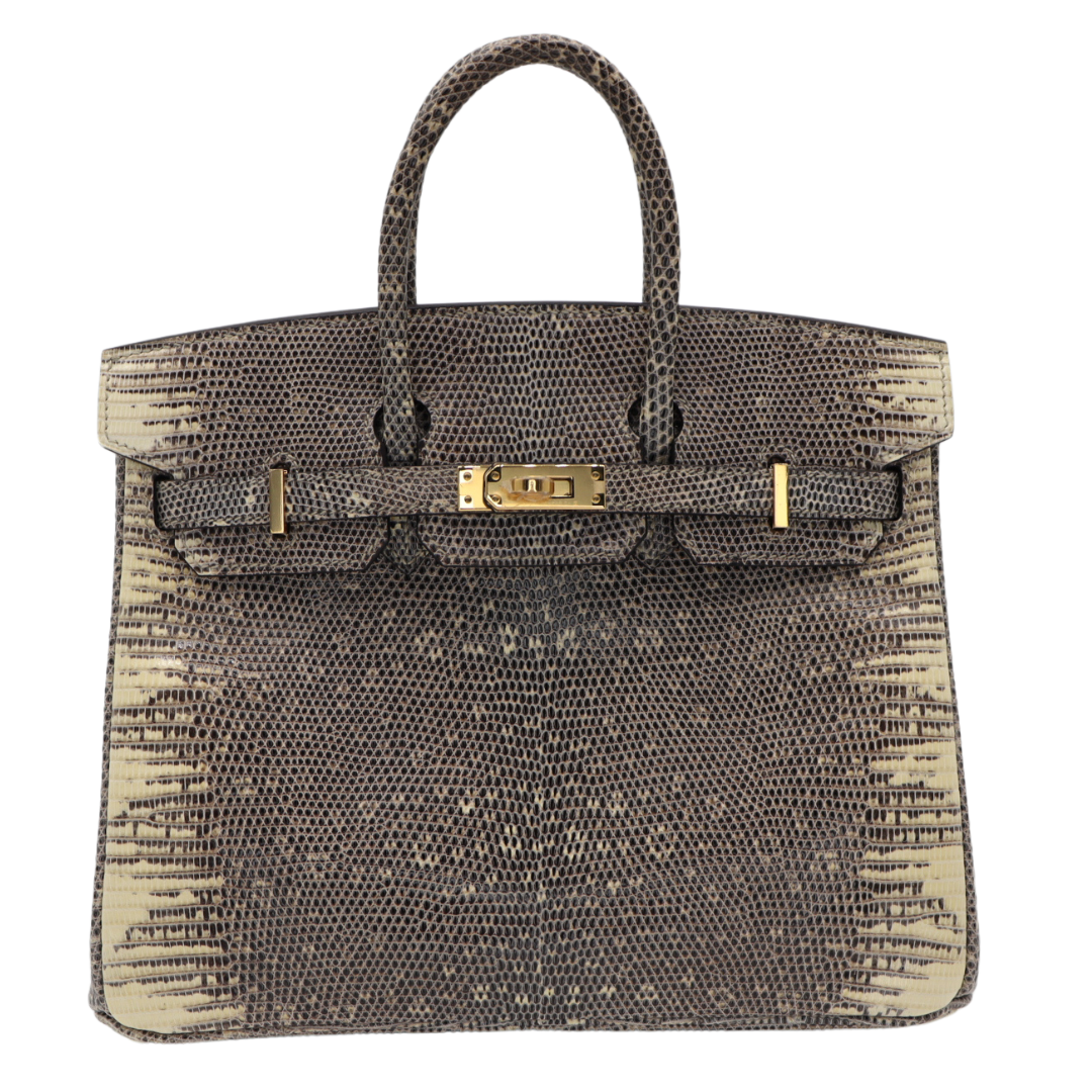 Hermes25cm Birkin Ombre Lizard Gold Hardware
