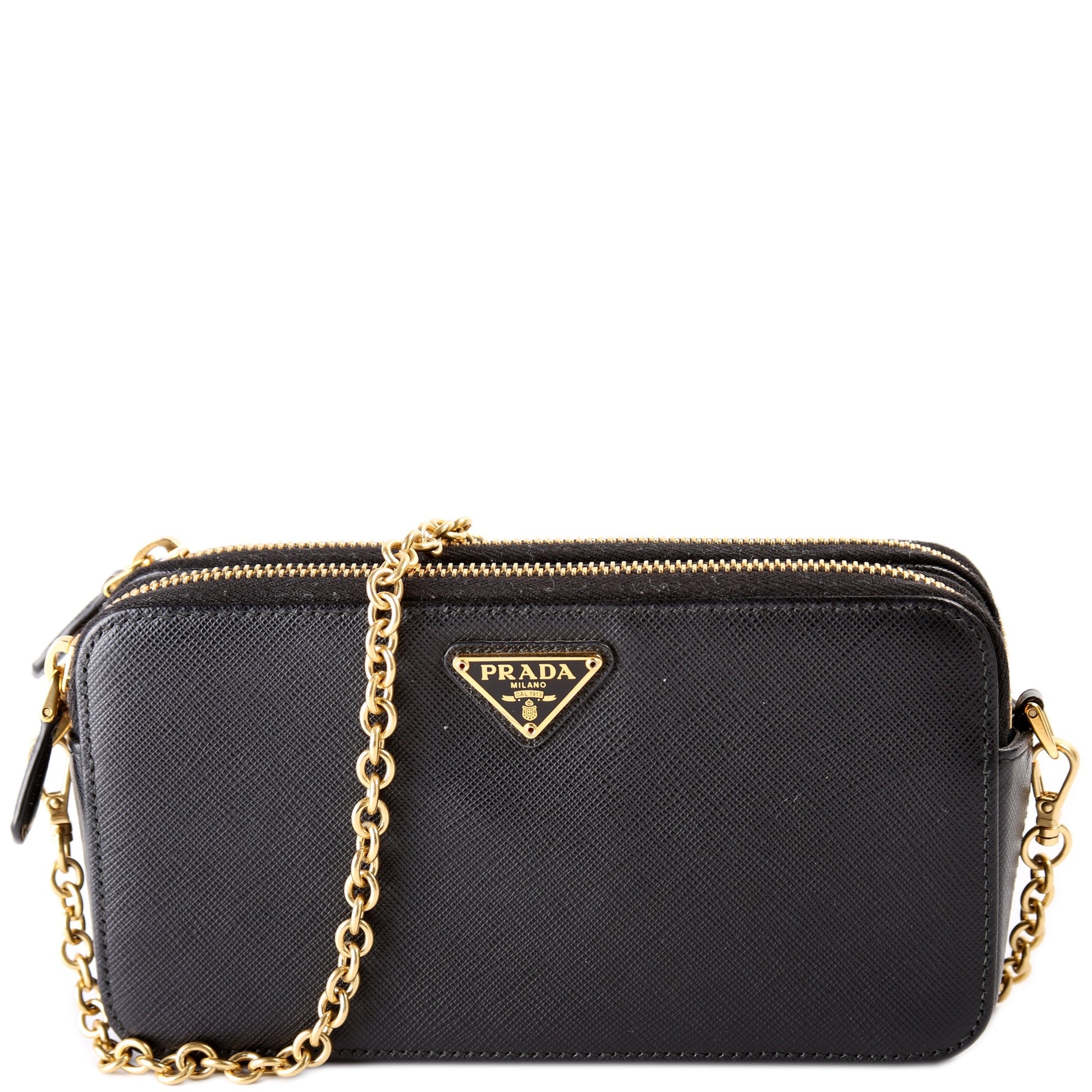 Prada 1DH010 Saffiano Double Zip WOC Bag