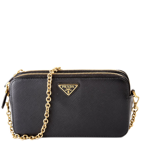 Prada 1DH010 Saffiano Double Zip WOC Bag