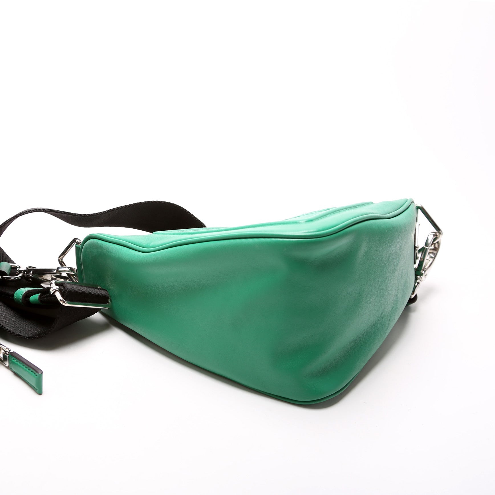 Prada Triangle Logo Leather Shoulder Bag