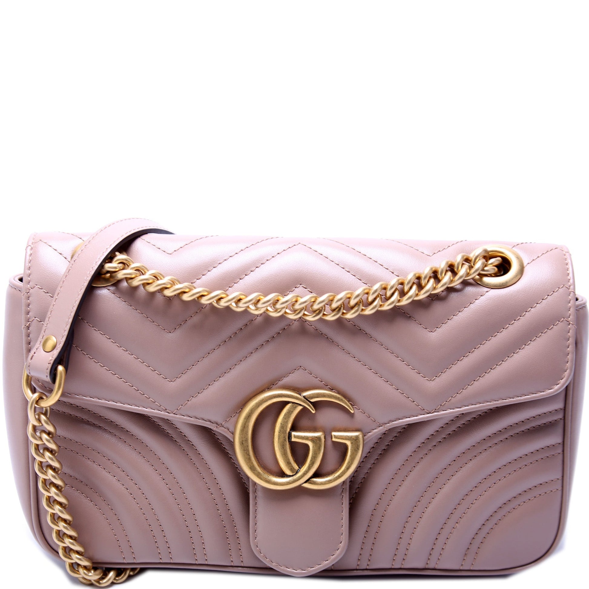 Gucci 443497 Marmont Leather Shoulder Small Flap Bag