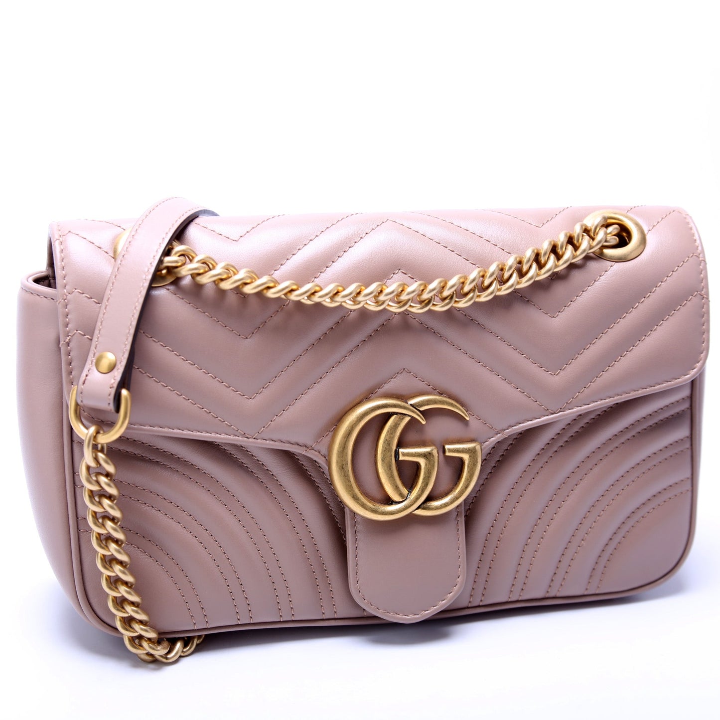 Gucci 443497 Marmont Leather Shoulder Small Flap Bag