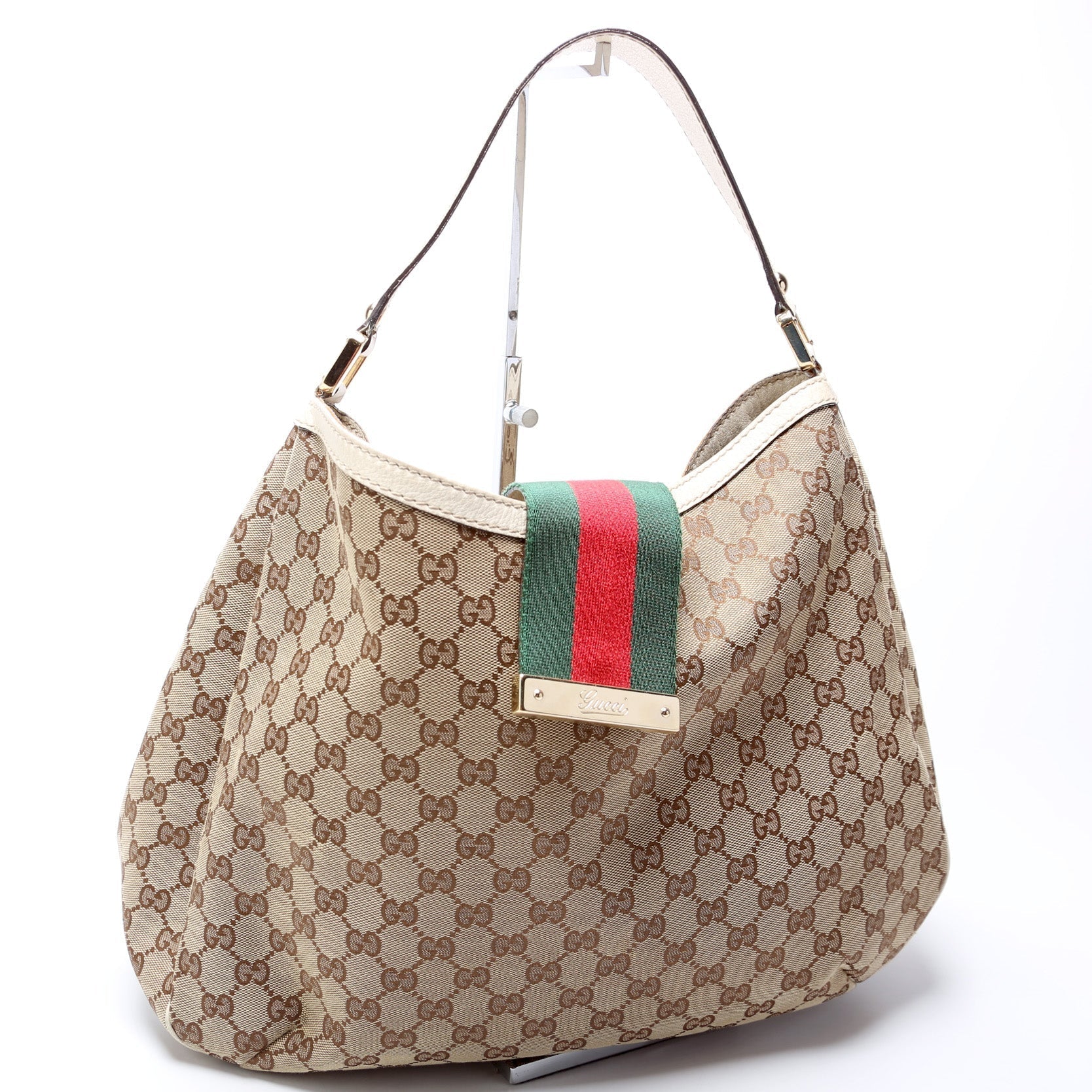 Gucci 233604 GG Canvas New Ladies Web Large Hobo Bag
