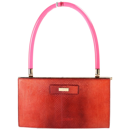 Gucci Tom Ford Lucite Top Handle Lizard Bag