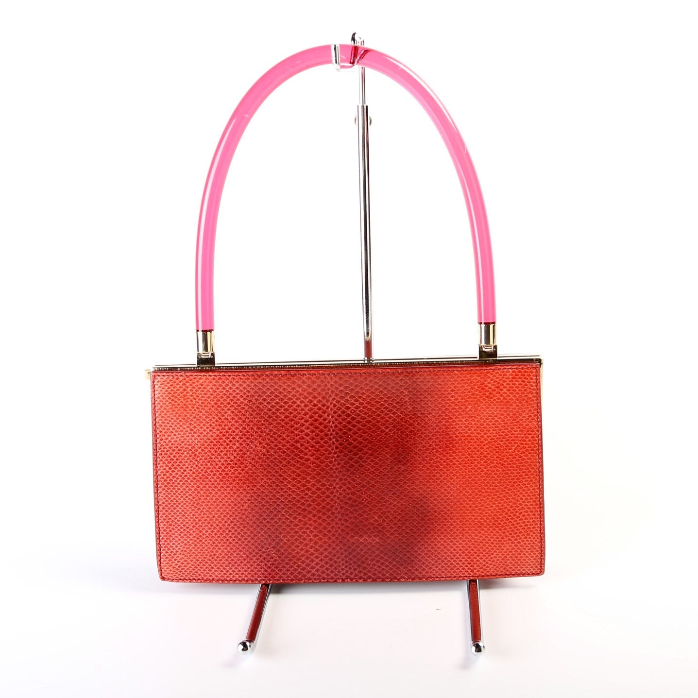 Gucci Tom Ford Lucite Top Handle Lizard Bag