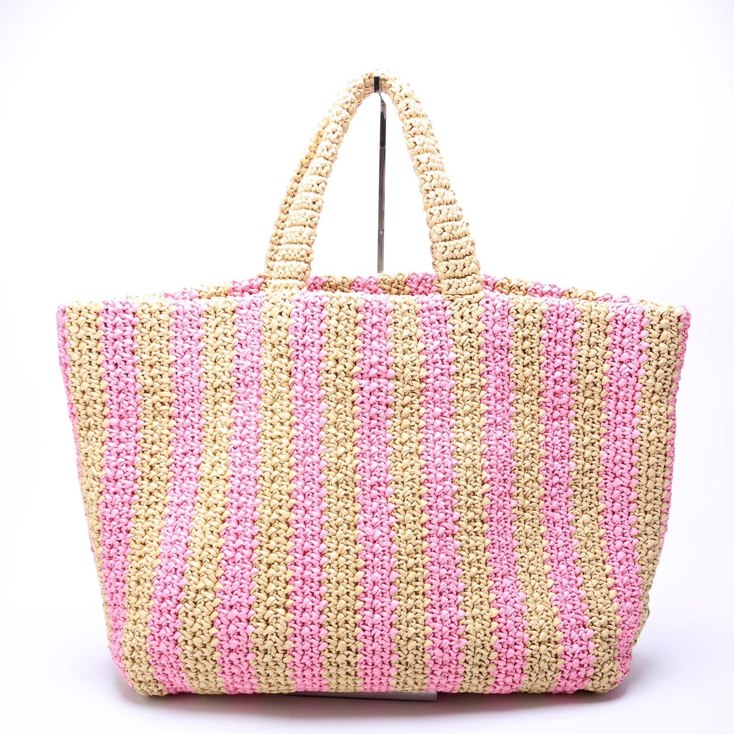 Prada Raffia Logo Large Tote Bag